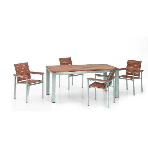 Záhradný set Kopenhagen 180 – Nerez a recyklovaný teak