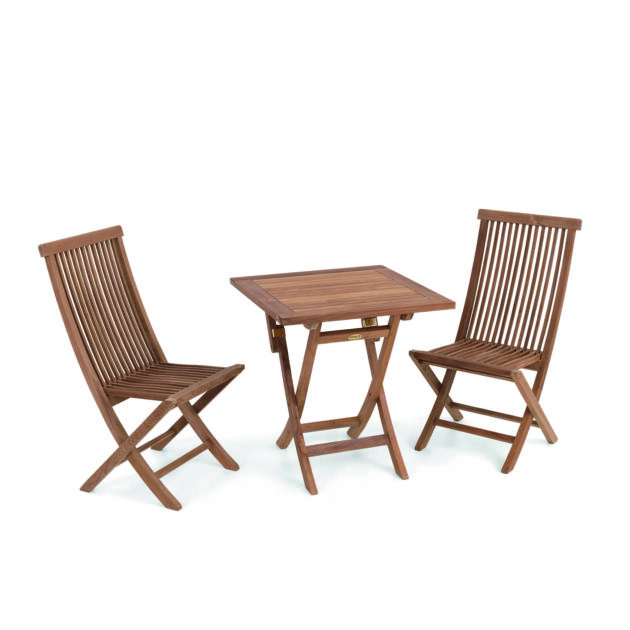 Teakový balkónový set München 80 cm – Klasické bistro sedenie