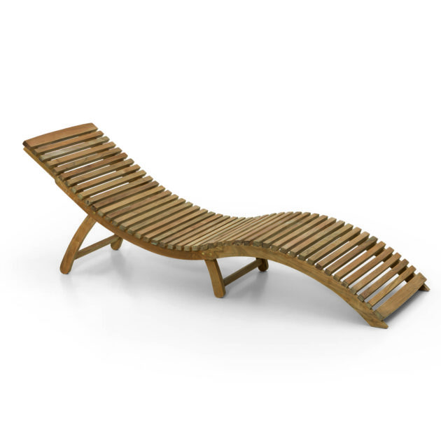 Ergonomické ležadlo z teaku na terasu