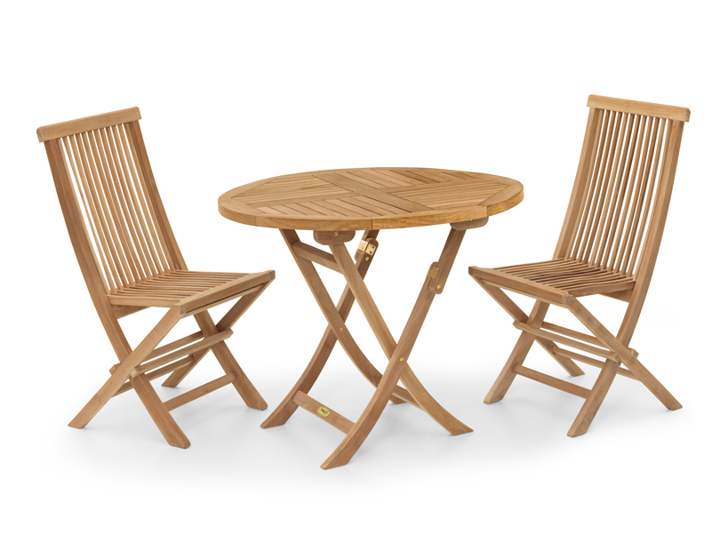 Teakový set Stuttgart Ø 100 cm – Stôl s extra priestorom